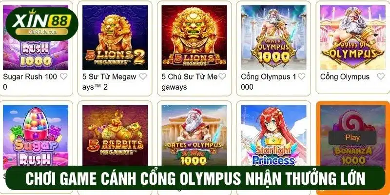 Chơi game cánh cổng Olympus nhận thưởng lớn