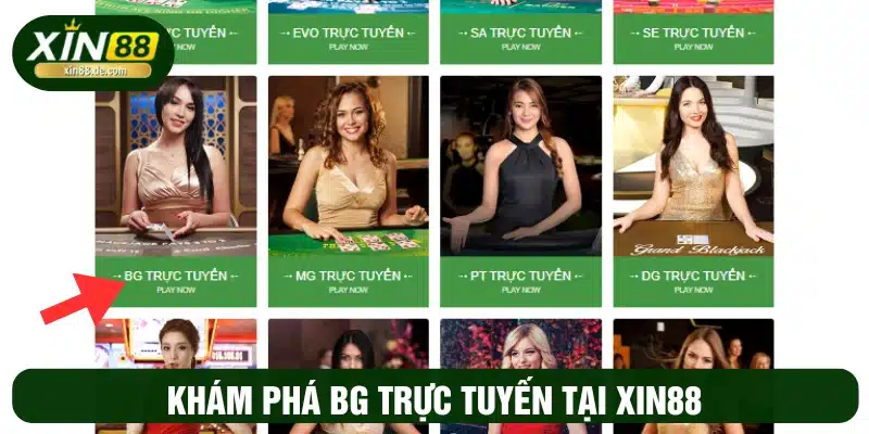 Khám phá sảnh cược casino BG trực tuyến