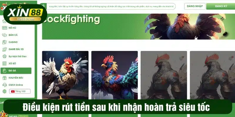 Điều kiện rút tiền sau khi nhận hoàn trả siêu tốc
