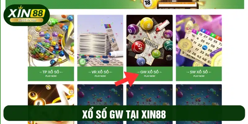 Sảnh xổ số GW ở XIN88 được nhiều bet thủ ưa chuộng