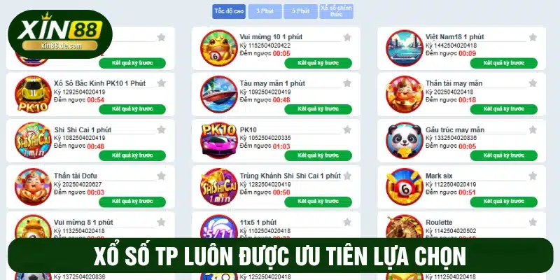 Xổ số TP được nhiều bet thủ ưa chuộng và ưu tiên lựa chọn